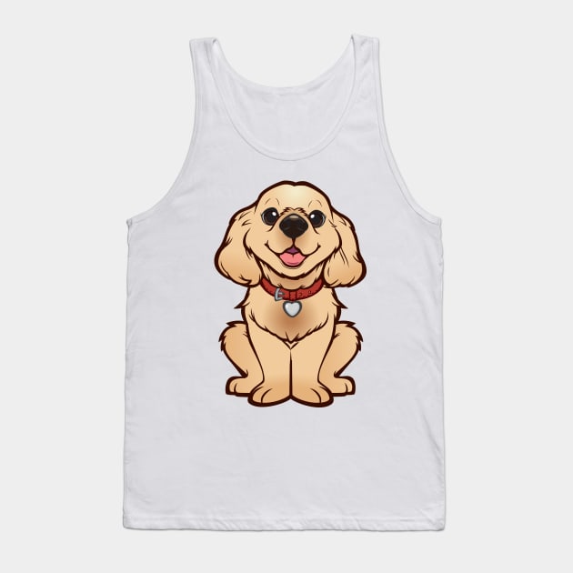 Cute and Happy Puppy Tank Top by MDCollective